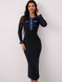 'Rhoswen' Knitted Long Sleeve Sweater Dress - Celes Fashion